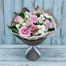 Букет цветов из:  Герберы, Альстромерии и Хризантемы в Усть-Куте