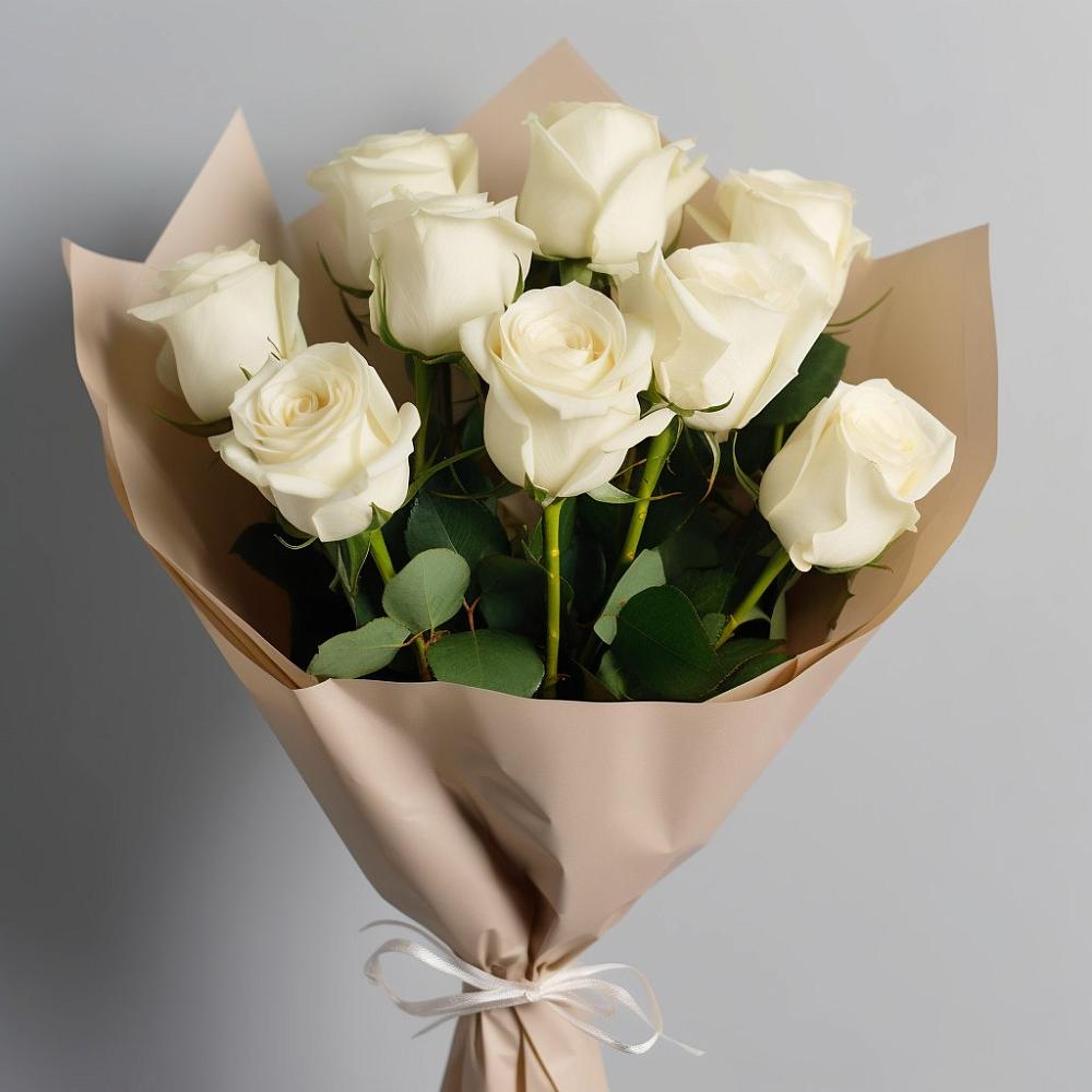 Букет 9 Белых роз Эдлесс Лав в Усть-Куте