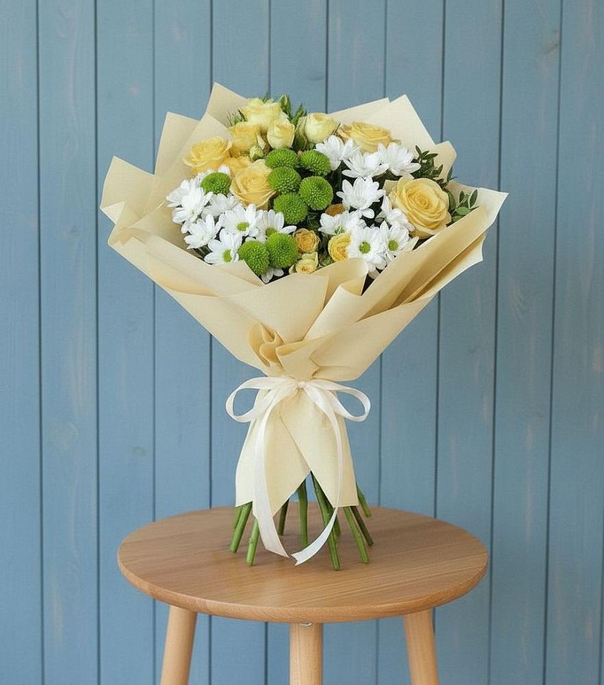 Букет цветов из: Хризантемы и Розы в Усть-Куте