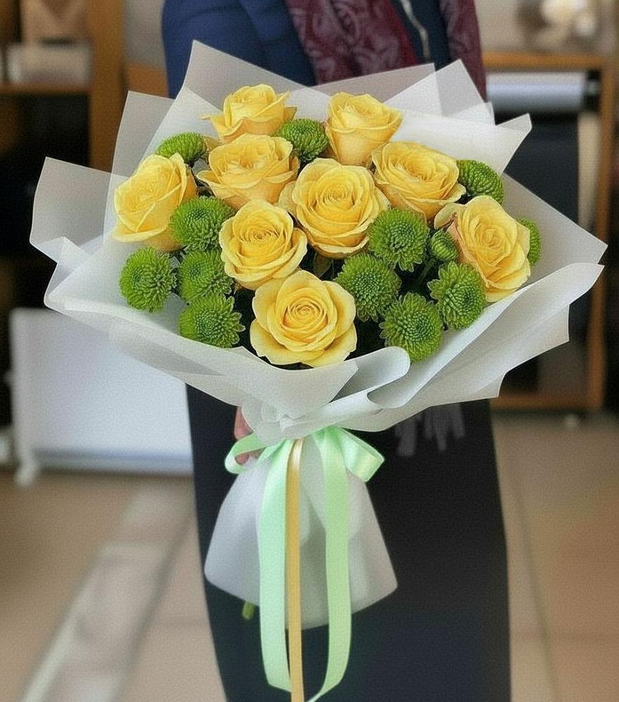 Букет цветов из: Хризантемы и Розы в Усть-Куте