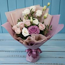 Букет цветов из:  Розы и Лизиантусы в Усть-Куте