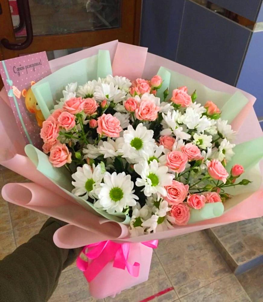 Букет цветов из: Розы и Хризантемы в Усть-Куте