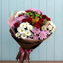 Букет цветов из:  Розы, Хризантемы и Альстромерии в Усть-Куте