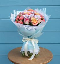 Букет цветов из:  Хризантемы и Розы в Усть-Куте